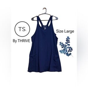 💙 TS by THRIVE Navy Skort Mini Dress | Size Large | Like New | Built-In Shorts 🖤